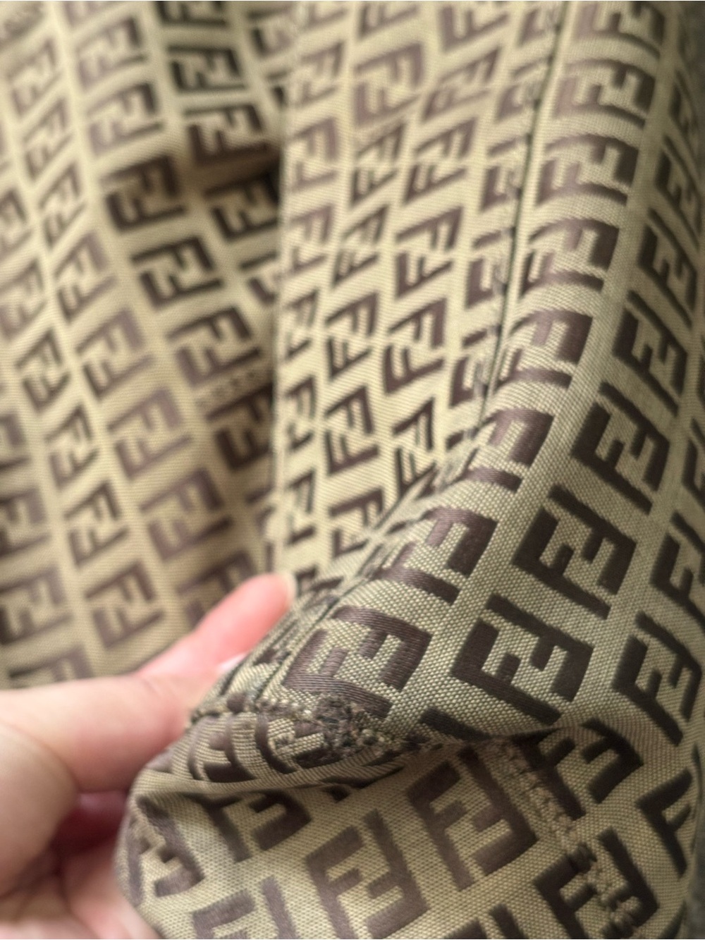 Auth Fendi Zucca Tote Bag Brown FF Monogram Canvas Shoulder Bag Vintage - Picture 7 of 15
